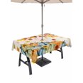 thumbnail image 1 of Outdoor Tablecloth with Umbrella Hole and Zipper, Thanksgiving Fall Pumpkins Rectangle Table Cloth 60x84 Inch Waterproof Tablecloth, Blue Green Yellow Botanical Picnic Table Cover for Patio Camping, 1 of 7