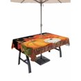 thumbnail image 1 of Outdoor Tablecloth with Umbrella Hole and Zipper, Thanksgiving Fall Rectangle Table Cloth 54x80 Inch Waterproof Tablecloth, Farmhouse Orange Green Pumpkin Leaves Picnic Table Cover for Patio Camping, 1 of 7
