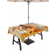 thumbnail image 1 of Outdoor Tablecloth with Umbrella Hole and Zipper, Thanksgiving Fall Rectangle Table Cloth 60x84 Inch Waterproof Tablecloth, Orange Turkey Pumpkin Maple Leaf Picnic Table Cover for Patio Camping, 1 of 7