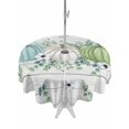 thumbnail image 1 of Outdoor Tablecloth with Umbrella Hole and Zipper, Thanksgiving Fall Round Table Cloth 60 Inch Waterproof Tablecloth, Blue Green White Pumpkin Eucalyptus Picnic Table Cover for Patio Camping, 1 of 7