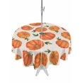 thumbnail image 1 of Outdoor Tablecloth with Umbrella Hole and Zipper, Thanksgiving Fall Round Table Cloth 60 Inch Waterproof Tablecloth, Farmhouse Autumn Orange Pumpkin Picnic Table Cover for Patio Camping, 1 of 7