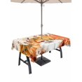 thumbnail image 1 of Outdoor Tablecloth with Umbrella Hole and Zipper, Thanksgiving Orange Fall Rectangle Table Cloth 52x70 Inch Waterproof Tablecloth, Weeping Floral Botanical Vintage Picnic Table Cover for Patio, 1 of 7
