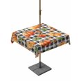 thumbnail image 1 of Outdoor Tablecloth with Umbrella Hole and Zipper, Thanksgiving Orange Pumpkin Square Table Cloth 54x54 Inch Waterproof Tablecloth, Fall Autumn Leaves Farmhouse Check Picnic Table Cover for Patio, 1 of 7