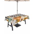thumbnail image 1 of Outdoor Tablecloth with Umbrella Hole and Zipper, Thanksgiving Pumpkin Rectangle Table Cloth 60x102 Inch Waterproof Tablecloth, Fall Sunflower Leaves Black Plaid Picnic Table Cover for Patio Camping, 1 of 7