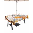 thumbnail image 1 of Outdoor Tablecloth with Umbrella Hole and Zipper, Thanksgiving Rectangle Table Cloth 52x70 Inch Waterproof Tablecloth, Fall Maple Leaf Orange White Pumpkin Picnic Table Cover for Patio Camping, 1 of 7