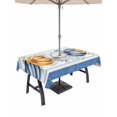 thumbnail image 1 of Outdoor Tablecloth with Umbrella Hole and Zipper, Thanksgiving Rectangle Table Cloth 54x80 Inch Waterproof Tablecloth, Fall Orange Blue White Pumpkin Stripes Picnic Table Cover for Patio Camping, 1 of 7