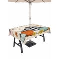 thumbnail image 1 of Outdoor Tablecloth with Umbrella Hole and Zipper, Thanksgiving Rectangle Table Cloth 54x80 Inch Waterproof Tablecloth, Farmhouse Pumpkin Maple Leaf Checkered Picnic Table Cover for Patio Camping, 1 of 7