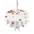 thumbnail image 1 of Outdoor Tablecloth with Umbrella Hole and Zipper, Thanksgiving Round Table Cloth 60 Inch Waterproof Tablecloth, Fall Maple Lea Farmhouse Autumn Picnic Table Cover for Patio Camping, 1 of 7