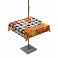 thumbnail image 1 of Outdoor Tablecloth with Umbrella Hole and Zipper, Thanksgiving Square Table Cloth 54x54 Inch Waterproof Tablecloth, Autumn Orange Red Pumpkin Leaf Plaid Black Picnic Table Cover for Patio Camping, 1 of 7