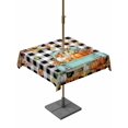 thumbnail image 1 of Outdoor Tablecloth with Umbrella Hole and Zipper, Thanksgiving Square Table Cloth 60x60 Inch Waterproof Tablecloth, Maple Leaf Pumpkin Black White Plaid Picnic Table Cover for Patio Camping, 1 of 7