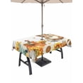 thumbnail image 1 of Outdoor Tablecloth with Umbrella Hole and Zipper, Thanksgiving Squirrel Rectangle Table Cloth 54x80 Inch Waterproof Tablecloth, Fall Pumpkins Sunflower Autumn Picnic Table Cover for Patio Camping, 1 of 7