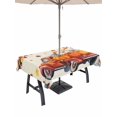 thumbnail image 1 of Outdoor Tablecloth with Umbrella Hole and Zipper, Thanksgiving Truck Rectangle Table Cloth 60x102 Inch Waterproof Tablecloth, Orange Blue White Pumpkin Maple Leaf Picnic Table Cover for Patio Camping, 1 of 7