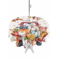 thumbnail image 1 of Outdoor Tablecloth with Umbrella Hole and Zipper, Thanksgiving Truck Round Table Cloth 60 Inch Waterproof Tablecloth, Autumn Maple Leaf Harvest Pumpkin Picnic Table Cover for Patio Camping, 1 of 7