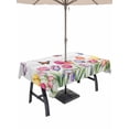 thumbnail image 1 of Outdoor Tablecloth with Umbrella Hole and Zipper, Tulips Spring Floral Rectangle Table Cloth 60x102 Inch Waterproof Tablecloth, Pastoral Flowers Butterfly Wooden Picnic Table Cover for Patio Camping, 1 of 7