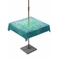 thumbnail image 1 of Outdoor Tablecloth with Umbrella Hole and Zipper, Turquoise Boho Square Table Cloth 54x54 Inch Waterproof Tablecloth, Oriental Abstract Motifs Traditional Bohemian Picnic Table Cover for Patio, 1 of 7