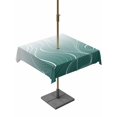 thumbnail image 1 of Outdoor Tablecloth with Umbrella Hole and Zipper, Turquoise Geometric Square Table Cloth 60x60 Inch Waterproof Tablecloth, Modern White Stripe Distortion Art Picnic Table Cover for Patio Camping, 1 of 7
