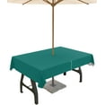 thumbnail image 1 of Outdoor Tablecloth with Umbrella Hole and Zipper Turquoise Rectangle Outdoor Tablecloths 60x102 Outside Table Cloths Solid Turquoise Color Patio Table Cloth Cover for Outdoor Tables Garden, 1 of 6