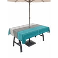 thumbnail image 1 of Outdoor Tablecloth with Umbrella Hole and Zipper, Turquoise Wood Grain Rectangle Table Cloth 52x70 Inch Waterproof Tablecloth, Country Retro Wooden Plank Gray Picnic Table Cover for Patio Camping, 1 of 7