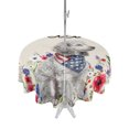thumbnail image 1 of Outdoor Tablecloth with Umbrella Hole Zipper USA Star Stripes Flag Round Tablecloth 60" Waterproof Outside Table Cloth Red Blue Floral Dogs Patriotic Beige Patio Table Cover Tablecloths for Picnic, 1 of 8