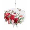 thumbnail image 1 of Outdoor Tablecloth with Umbrella Hole and Zipper, Valentine Love Heart Round Table Cloth 60 Inch Waterproof Tablecloth, Red Eucalyptus Leaf Botanical Picnic Table Cover for Patio Camping, 1 of 7