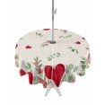 thumbnail image 1 of Outdoor Tablecloth with Umbrella Hole and Zipper, Valentine's Day Love Heart Round Table Cloth 60 Inch Waterproof Tablecloth, Rustic Eucalyptus Love Heart Picnic Table Cover for Patio Camping, 1 of 7