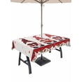thumbnail image 1 of Outdoor Tablecloth with Umbrella Hole and Zipper, Valentine's Day Rectangle Table Cloth 52x70 Inch Waterproof Tablecloth, Love Heart Roses Gnomes Romantic Picnic Table Cover for Patio Camping, 1 of 7