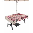 thumbnail image 1 of Outdoor Tablecloth with Umbrella Hole and Zipper, Valentine's Day Rectangle Table Cloth 52x70 Inch Waterproof Tablecloth, Love Tree Trucks Balloons Beige Romantic Picnic Table Cover for Patio Camping, 1 of 7