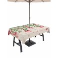thumbnail image 1 of Outdoor Tablecloth with Umbrella Hole and Zipper, Valentine's Day Rectangle Table Cloth 52x70 Inch Waterproof Tablecloth, Pink Red Roses Love Heart Eucalyptus Burlap Picnic Table Cover for Patio, 1 of 7