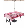 thumbnail image 1 of Outdoor Tablecloth with Umbrella Hole and Zipper, Valentine's Day Rectangle Table Cloth 52x70 Inch Waterproof Tablecloth, Watercolor Gnomes Roses Love Romantic Picnic Table Cover for Patio Camping, 1 of 7