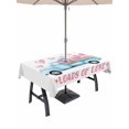 thumbnail image 1 of Outdoor Tablecloth with Umbrella Hole and Zipper, Valentine's Day Rectangle Table Cloth 54x80 Inch Waterproof Tablecloth, Blue Truck Loads of Love Romantic Picnic Table Cover for Patio Camping, 1 of 7