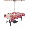 thumbnail image 1 of Outdoor Tablecloth with Umbrella Hole and Zipper, Valentine's Day Rectangle Table Cloth 54x80 Inch Waterproof Tablecloth, Pink Gnomes Love Roses Sweet Beige Picnic Table Cover for Patio Camping, 1 of 7