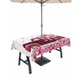 thumbnail image 1 of Outdoor Tablecloth with Umbrella Hole and Zipper, Valentine's Day Rectangle Table Cloth 54x80 Inch Waterproof Tablecloth, Pink Love Roses Truck Romantic White Picnic Table Cover for Patio Camping, 1 of 7