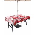thumbnail image 1 of Outdoor Tablecloth with Umbrella Hole and Zipper, Valentine's Day Rectangle Table Cloth 60x102 Inch Waterproof Tablecloth, Loves Gnomes Roses Romantic Pink Plaid Picnic Table Cover for Patio Camping, 1 of 7