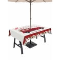 thumbnail image 1 of Outdoor Tablecloth with Umbrella Hole and Zipper, Valentine's Day Rectangle Table Cloth 60x102 Inch Waterproof Tablecloth, Red Truck Love Heart Roses Romantic Floral Picnic Table Cover for Patio, 1 of 7