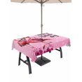 thumbnail image 1 of Outdoor Tablecloth with Umbrella Hole and Zipper, Valentine's Day Rectangle Table Cloth 60x120 Inch Waterproof Tablecloth, Flamingos Roses Love Romance Ombre Pink Picnic Table Cover for Patio Camping, 1 of 7
