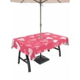 thumbnail image 1 of Outdoor Tablecloth with Umbrella Hole and Zipper, Valentine's Day Rectangle Table Cloth 60x120 Inch Waterproof Tablecloth, Pink White Love Heart Picnic Table Cover for Patio Camping, 1 of 7