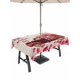 thumbnail image 1 of Outdoor Tablecloth with Umbrella Hole and Zipper, Valentine's Day Rectangle Table Cloth 60x120 Inch Waterproof Tablecloth, Red Roses Car Love Hearts Romantic Burlap Picnic Table Cover for Patio, 1 of 7