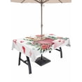 thumbnail image 1 of Outdoor Tablecloth with Umbrella Hole and Zipper, Valentine's Day Rectangle Table Cloth 60x84 Inch Waterproof Tablecloth, Cartoon Love Rose Floral Envelope Picnic Table Cover for Patio Camping, 1 of 7
