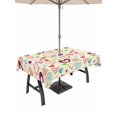 thumbnail image 1 of Outdoor Tablecloth with Umbrella Hole and Zipper, Valentine's Day Rectangle Table Cloth 60x84 Inch Waterproof Tablecloth, Heart Love Modern Country Light Yellow Picnic Table Cover for Patio Camping, 1 of 7