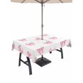 thumbnail image 1 of Outdoor Tablecloth with Umbrella Hole and Zipper, Valentine's Day Rectangle Table Cloth 60x84 Inch Waterproof Tablecloth, Pink Bows Shining Stars Simple Art Picnic Table Cover for Patio Camping, 1 of 7