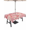 thumbnail image 1 of Outdoor Tablecloth with Umbrella Hole and Zipper, Valentine's Day Rectangle Table Cloth 60x84 Inch Waterproof Tablecloth, Romantic Light Pink Loves Polka Dot Picnic Table Cover for Patio Camping, 1 of 7