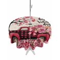 thumbnail image 1 of Outdoor Tablecloth with Umbrella Hole and Zipper, Valentine's Day Round Table Cloth 54 Inch Waterproof Tablecloth, Love Tree Branches Truck Roses Beige Picnic Table Cover for Patio Camping, 1 of 7