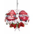 thumbnail image 1 of Outdoor Tablecloth with Umbrella Hole and Zipper, Valentine's Day Round Table Cloth 54 Inch Waterproof Tablecloth, Red Gnomes Roses Flowers Love Romance Picnic Table Cover for Patio Camping, 1 of 7