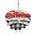 thumbnail image 1 of Outdoor Tablecloth with Umbrella Hole and Zipper, Valentine's Day Round Table Cloth 54 Inch Waterproof Tablecloth, Red Truck Loves Buffalo Plaid Romantic Beige Picnic Table Cover for Patio Camping, 1 of 7