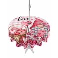 thumbnail image 1 of Outdoor Tablecloth with Umbrella Hole and Zipper, Valentine's Day Round Table Cloth 60 Inch Waterproof Tablecloth, Gnomes Love Roses Romantic Pink Plaid Picnic Table Cover for Patio Camping, 1 of 7