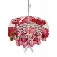 thumbnail image 1 of Outdoor Tablecloth with Umbrella Hole and Zipper, Valentine's Day Round Table Cloth 60 Inch Waterproof Tablecloth, Gnomes Loves Roses Romantic Plaid Beige Picnic Table Cover for Patio Camping, 1 of 7