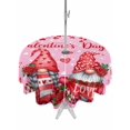thumbnail image 1 of Outdoor Tablecloth with Umbrella Hole and Zipper, Valentine's Day Round Table Cloth 60 Inch Waterproof Tablecloth, Gnomes Roses Loves Romantic Watercolor Picnic Table Cover for Patio Camping, 1 of 7
