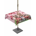 thumbnail image 1 of Outdoor Tablecloth with Umbrella Hole and Zipper, Valentine's Day Square Table Cloth 54x54 Inch Waterproof Tablecloth, Funny Dogs Love Roses Spring Pink Plaid Picnic Table Cover for Patio Camping, 1 of 7