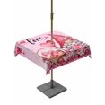 thumbnail image 1 of Outdoor Tablecloth with Umbrella Hole and Zipper, Valentine's Day Square Table Cloth 54x54 Inch Waterproof Tablecloth, Pink Love Gnomes Roses Ombre Romantic Picnic Table Cover for Patio Camping, 1 of 7