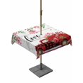 thumbnail image 1 of Outdoor Tablecloth with Umbrella Hole and Zipper, Valentine's Day Square Table Cloth 54x54 Inch Waterproof Tablecloth, Red Plaid Truck Roses Love Leaves Wood Picnic Table Cover for Patio Camping, 1 of 7
